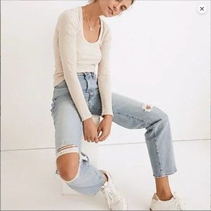 Madewell Perfect Vintage Straight Jean - Danby Wash: Knee-Rip Edition - Size 29